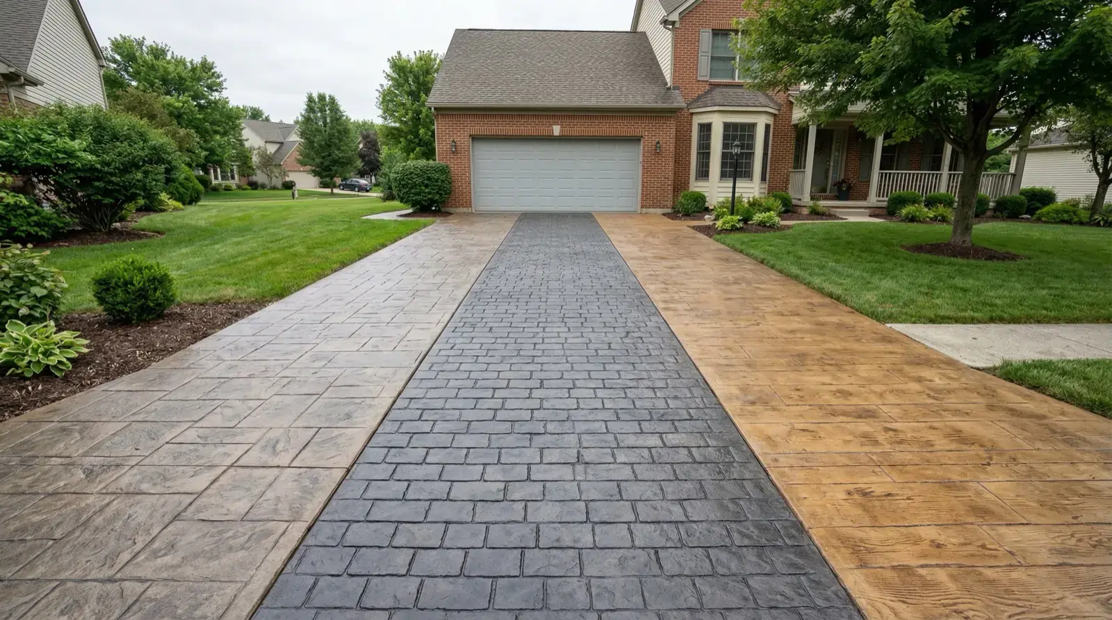 Stamped concrete vs pavers driveway cost comparison