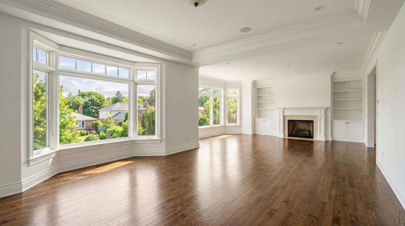 Beautiful vacant home interior with hardwood floors and large windows ready for virtual staging