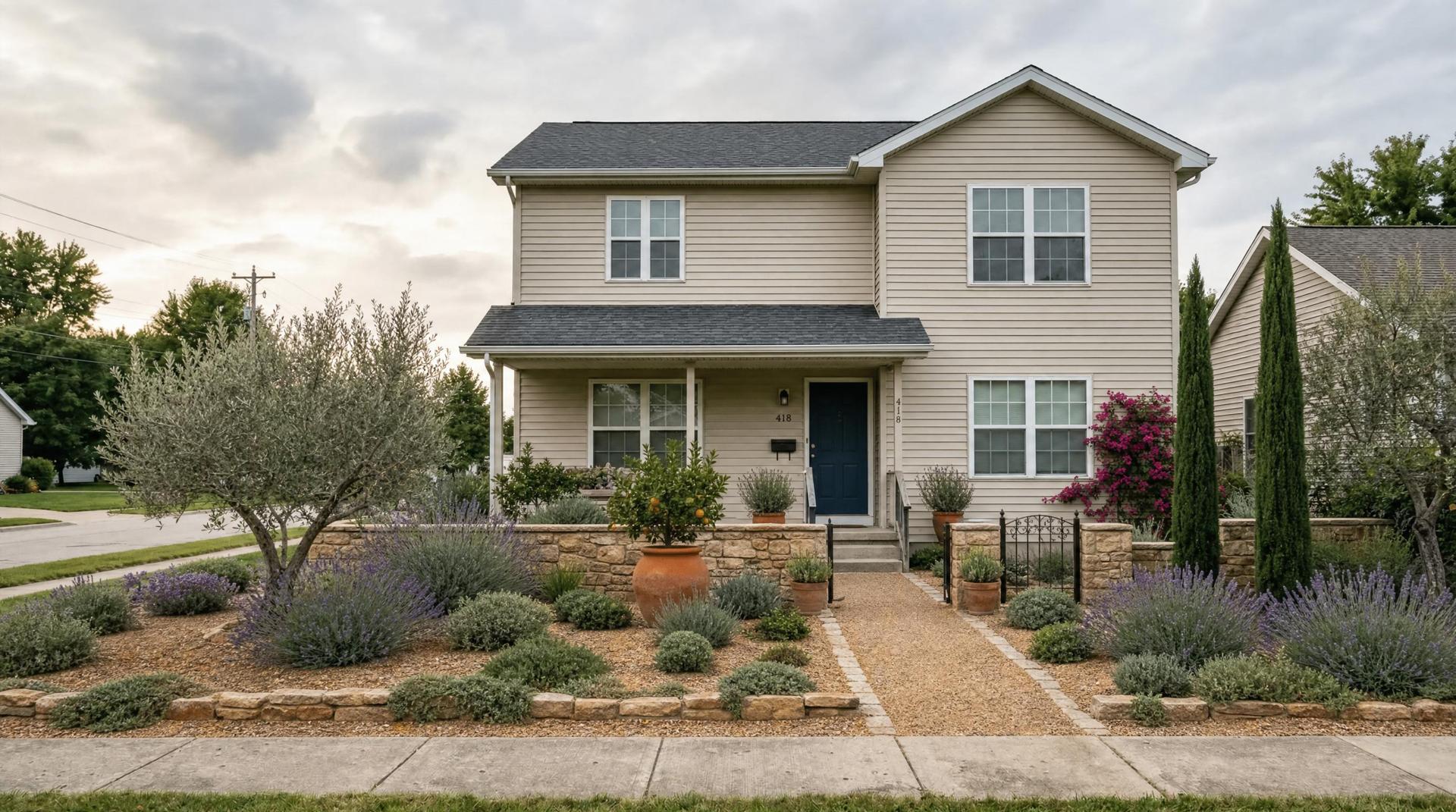 Mediterranean landscape inspiration for Spanish-style driveway design