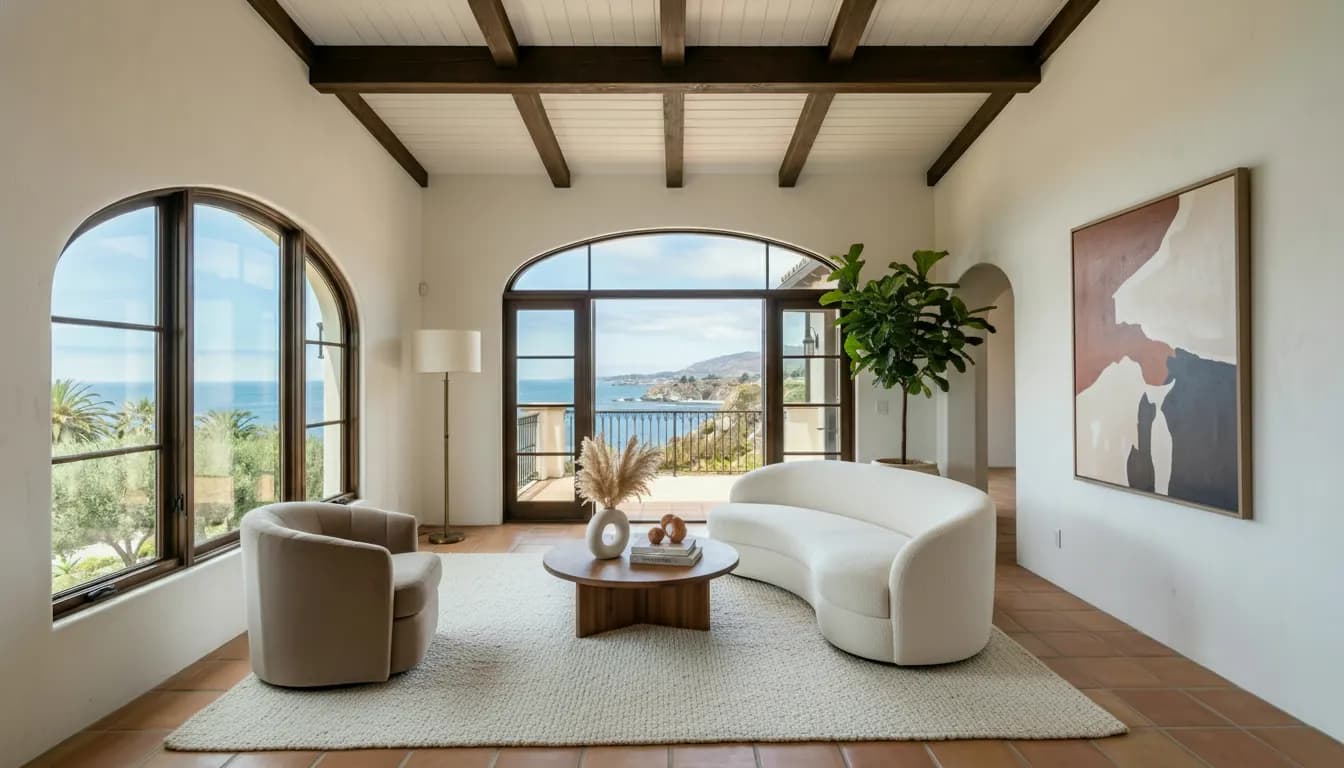 Warm Contemporary staging rendering by DrivewAI